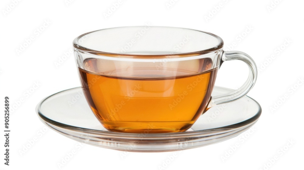 A Glass Teacup with a Saucer A Glass Teacup with a Saucer