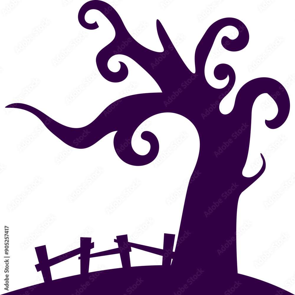 Obraz premium Halloween Tree Silhouette