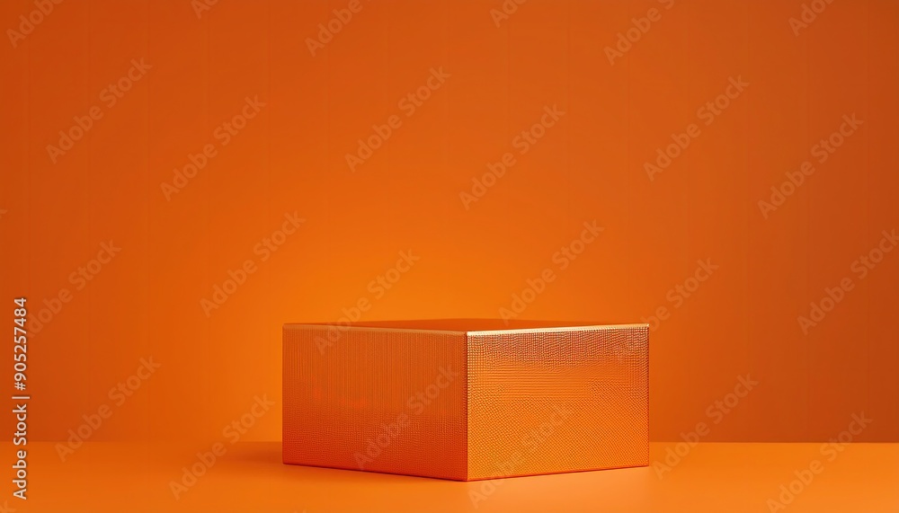 3d render of orange podium on orange background, best for product presentation. 3d render of orange podium on orange background, best for product presentation.