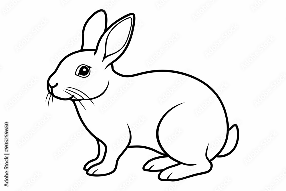 Obraz premium rabbit line art vector, rabbit outline icon