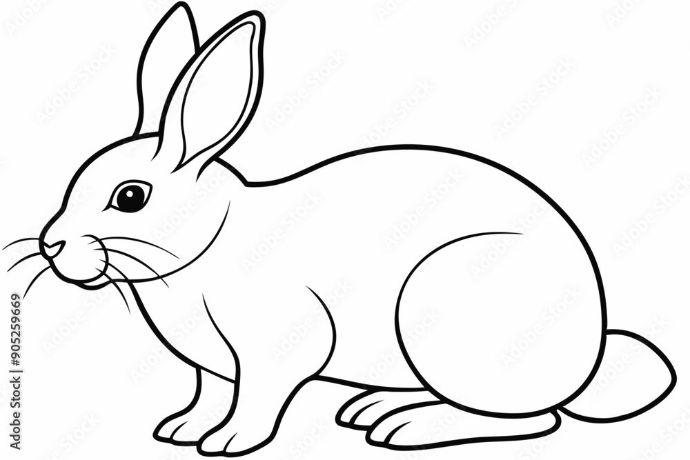rabbit line art vector, rabbit outline icon rabbit line art vector, rabbit outline icon
