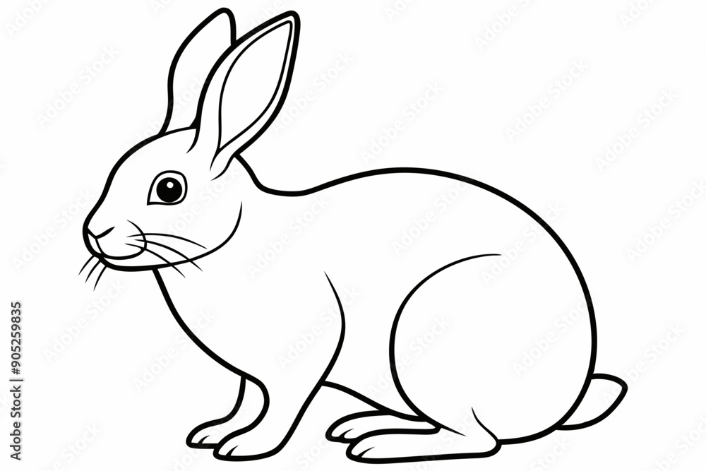 Obraz premium rabbit line art vector, rabbit outline icon