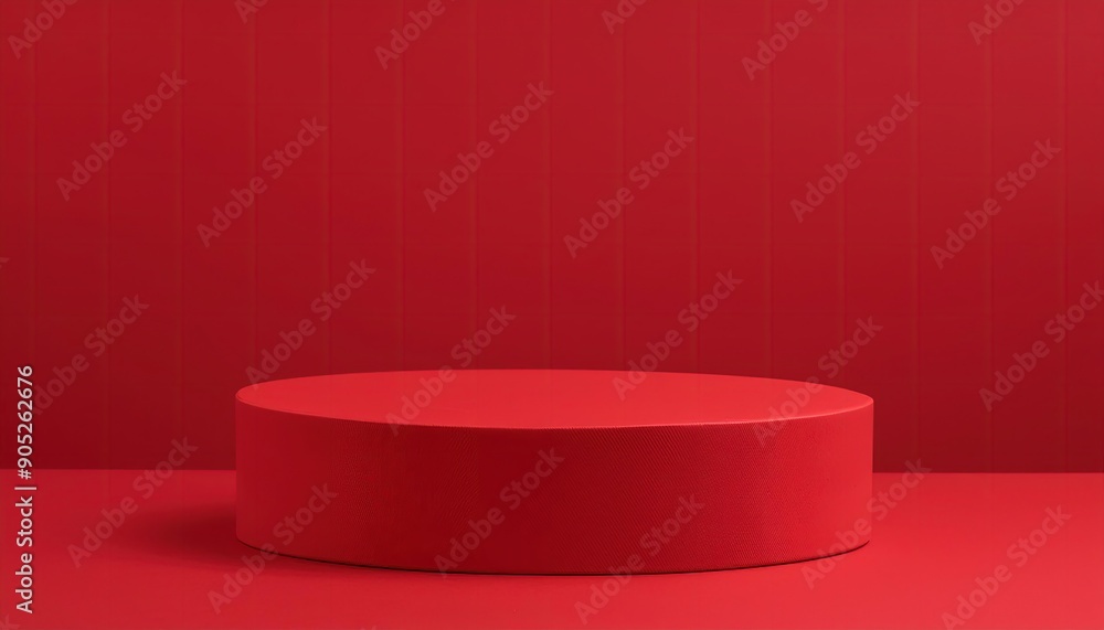 3d render of red podium on red background, best for product presentation. 3d render of red podium on red background, best for product presentation.