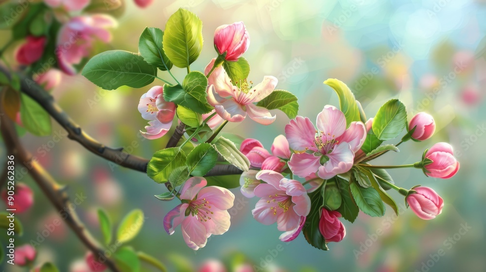 Apple tree spring branches with flowers ideal for greeting cards Apple tree spring branches with flowers ideal for greeting cards