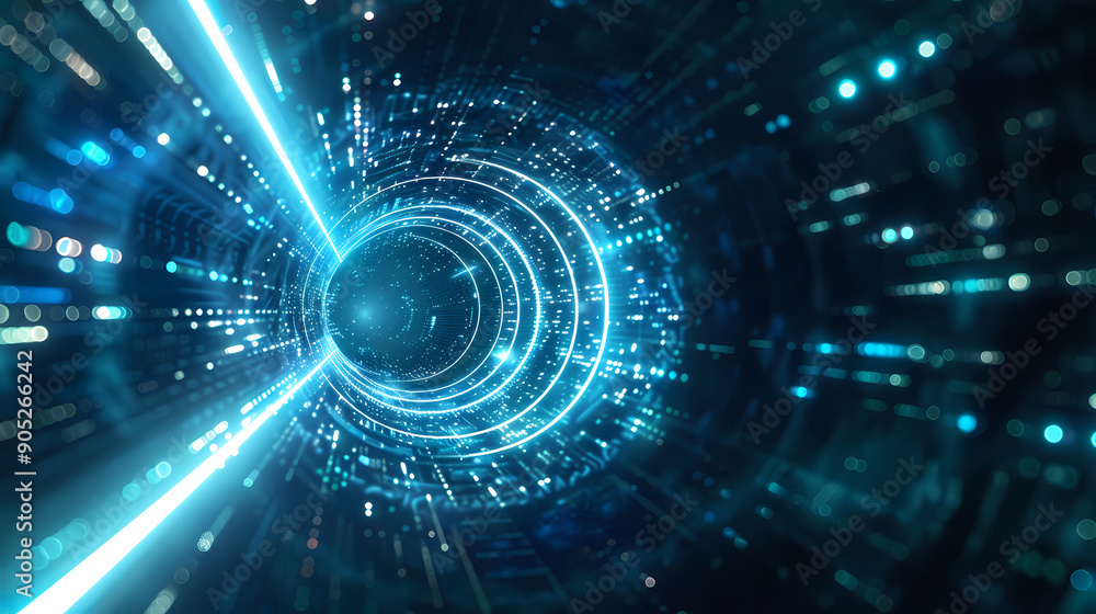 Blue abstract technology rotation illustration Blue abstract technology rotation illustration