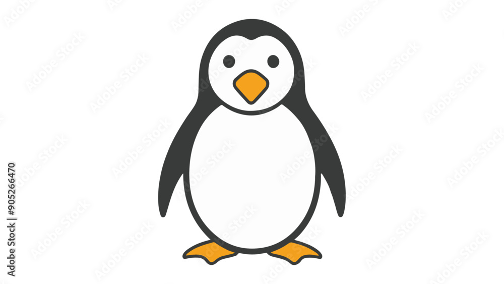Obraz premium simple illustration of a penguin shape in vector