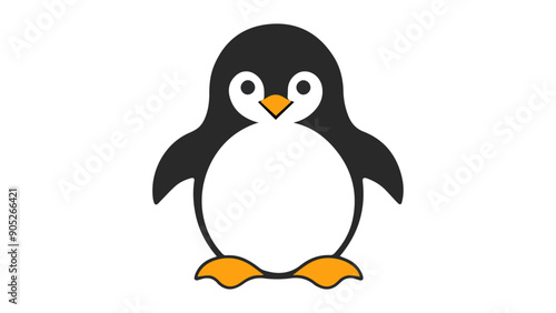 Linux penguin shape illustration on a white background