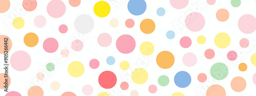 Colorful Polka Dots on a White Background Bright Circles in Various Sizes