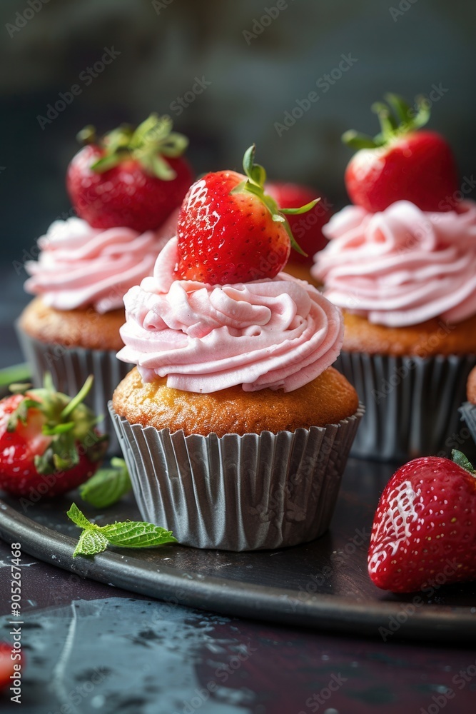 Dessert cake with fresh strawberry Dessert cake with fresh strawberry