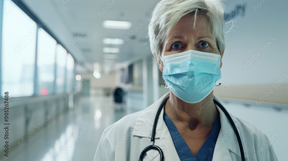 Medical services, surgery, and mockup space hospital woman, portrait, and doctor with face mask. Female surgeon, senior therapist, and clinic manager with safety ppe. Medical services, surgery, and mockup space hospital woman, portrait, and doctor with face mask. Female surgeon, senior therapist, and clinic manager with safety ppe.