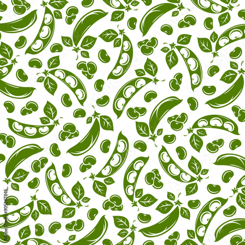 Beans pattern background set. Collection icon beans. Vector