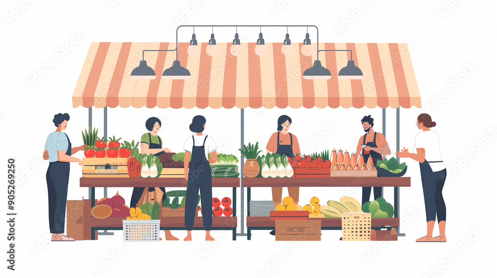 group of people working together at a market group of people working together at a market