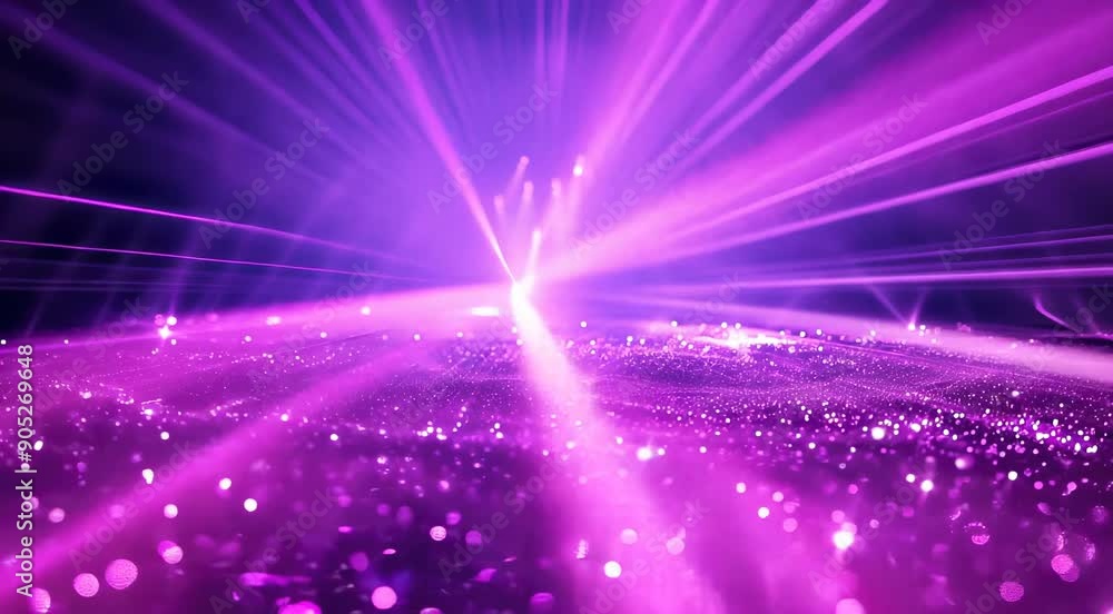 A vibrant digital illustration featuring an array of bright purple laser beams extending over a sparkling surface, creating a dynamic and futuristic atmosphere. A vibrant digital illustration featuring an array of bright purple laser beams extending over a sparkling surface, creating a dynamic and futuristic atmosphere.