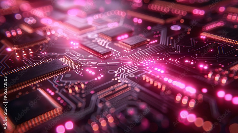 Fototapeta premium Technology and cyber datum background. Pattern wallpaper and texture banner for design