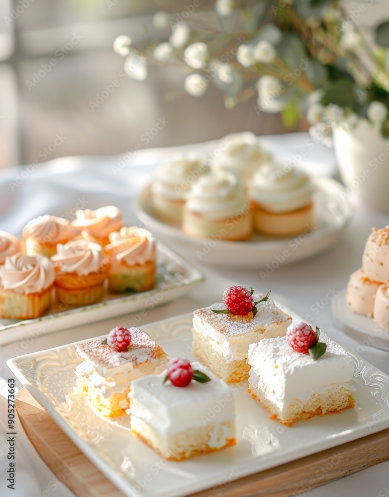 Women Enjoying Midday Garden Tea Party with Ethnically Diverse Desserts Adorned with Edible Flowers Women Enjoying Midday Garden Tea Party with Ethnically Diverse Desserts Adorned with Edible Flowers