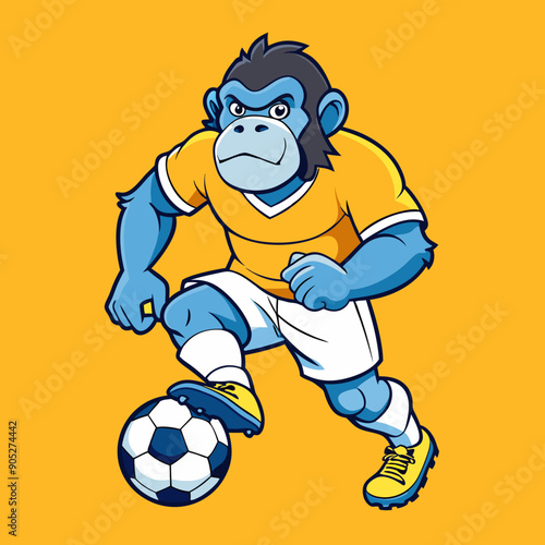 monkey cartoon football soccer mascot gorilla