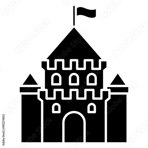 sand castle icon. castle building logo