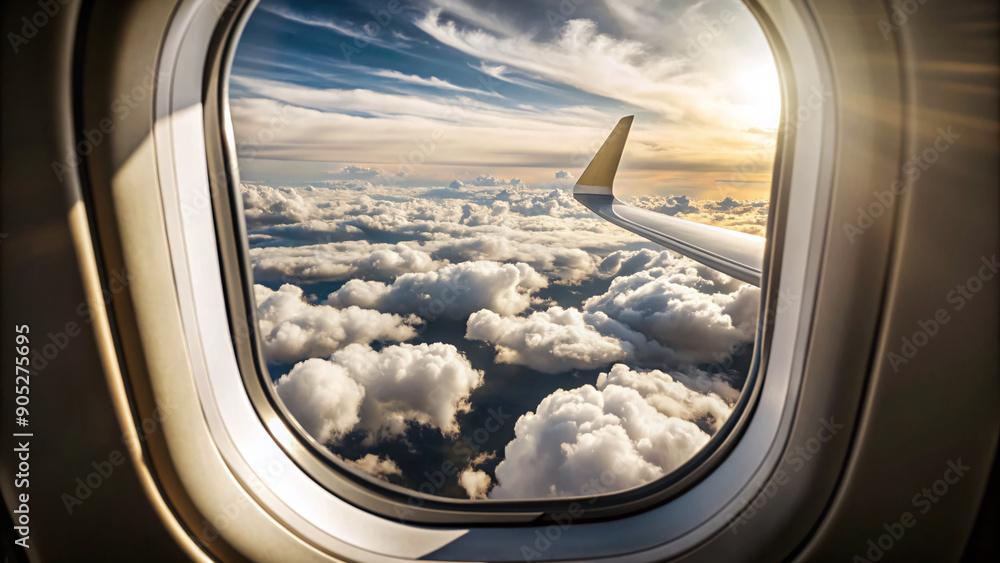 beautiful view from airplane window, travel destination panorama beautiful view from airplane window, travel destination panorama