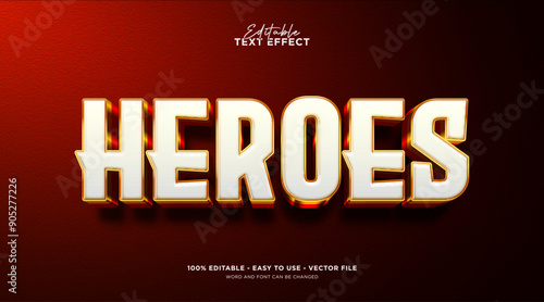 Editable super heroes text effect, 3d vector text style effect
