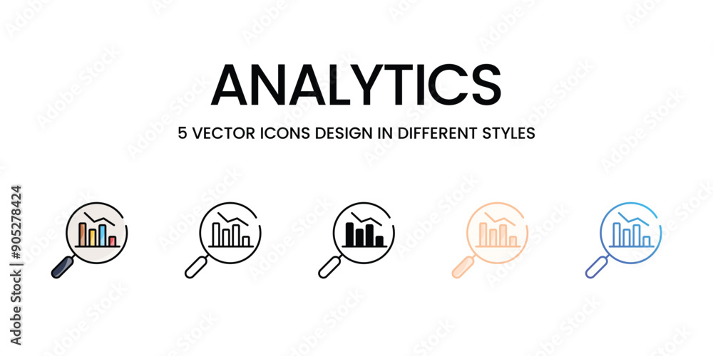 Analytics icons set vector stock illustration Analytics icons set vector stock illustration