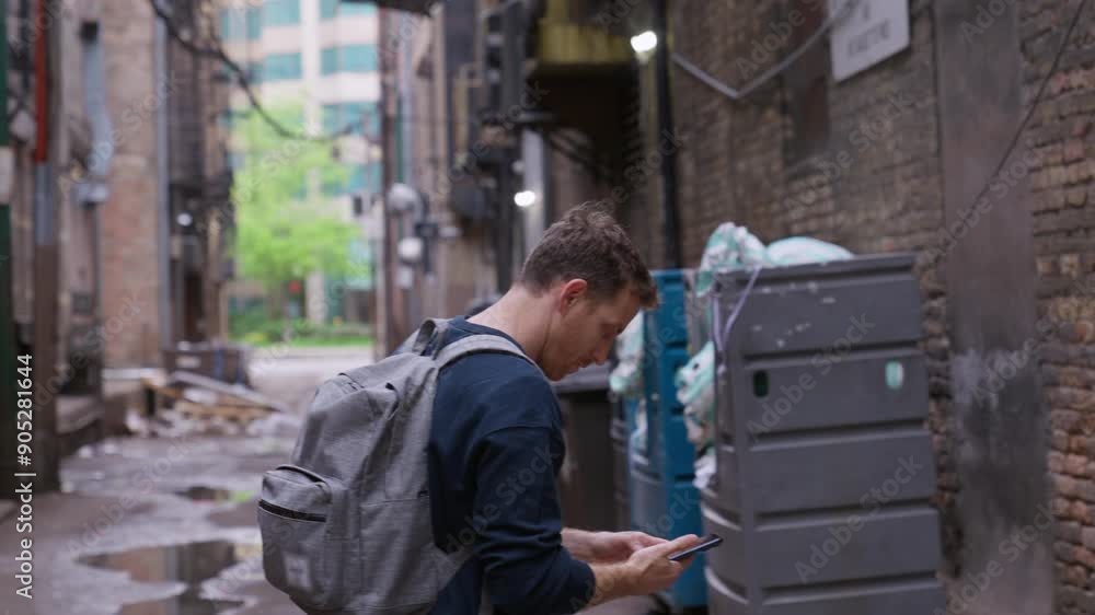 Guy lost in a big city. tourist walking around New York navigating his way with his smartphone. looking lost, scared or sad. Manhattan. bad side of town. sight seeing. the slums of NY. Guy lost in a big city. tourist walking around New York navigating his way with his smartphone. looking lost, scared or sad. Manhattan. bad side of town. sight seeing. the slums of NY.