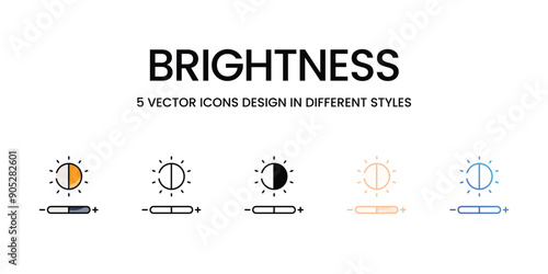 Brightness icons set vector stock illustration