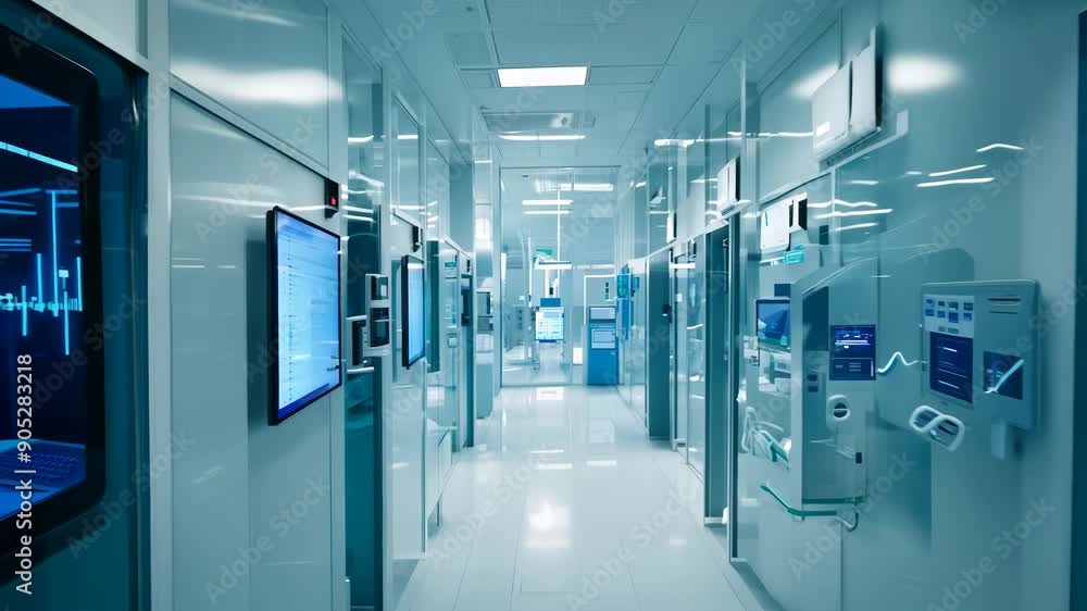 Modern Health: Empty Hospital Hallway Modern Health: Empty Hospital Hallway