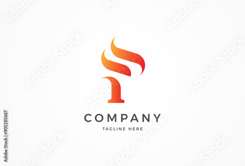 Letter F Flame Logo, letter F with flame combination, usable for and business and company logos, vector illustration