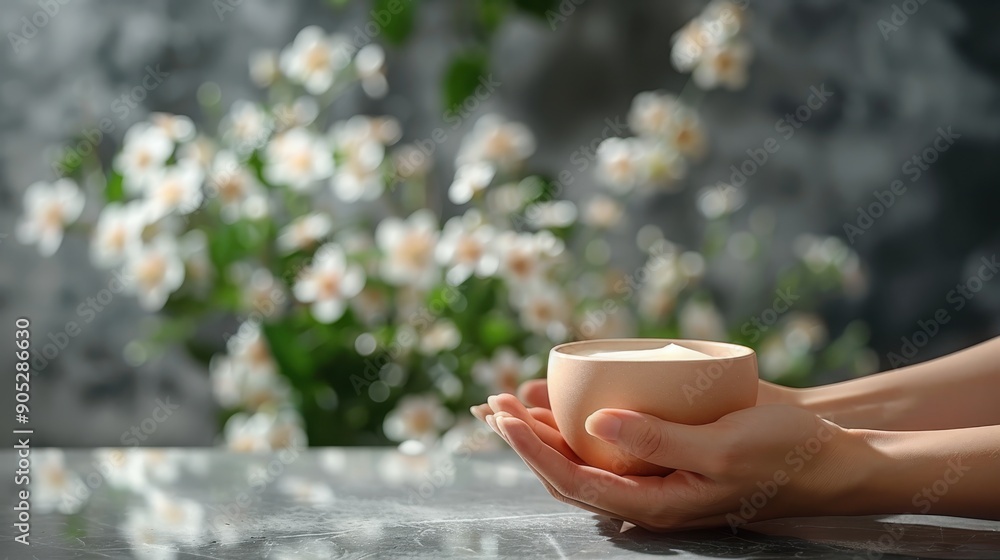 A serene image depicting a pair of hands holding a smooth clay bowl, set against a background of blooming flowers, symbolizing peace and nature's beauty. A serene image depicting a pair of hands holding a smooth clay bowl, set against a background of blooming flowers, symbolizing peace and nature's beauty.