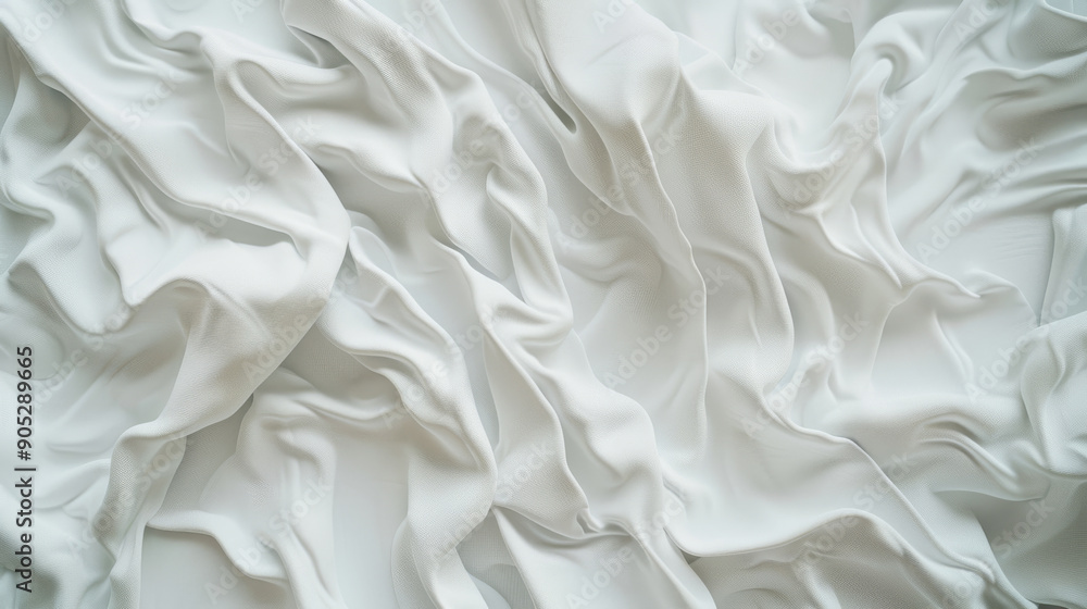 An abstract close-up of white fabric gently flowing, creating a serene and delicate texture. An abstract close-up of white fabric gently flowing, creating a serene and delicate texture.