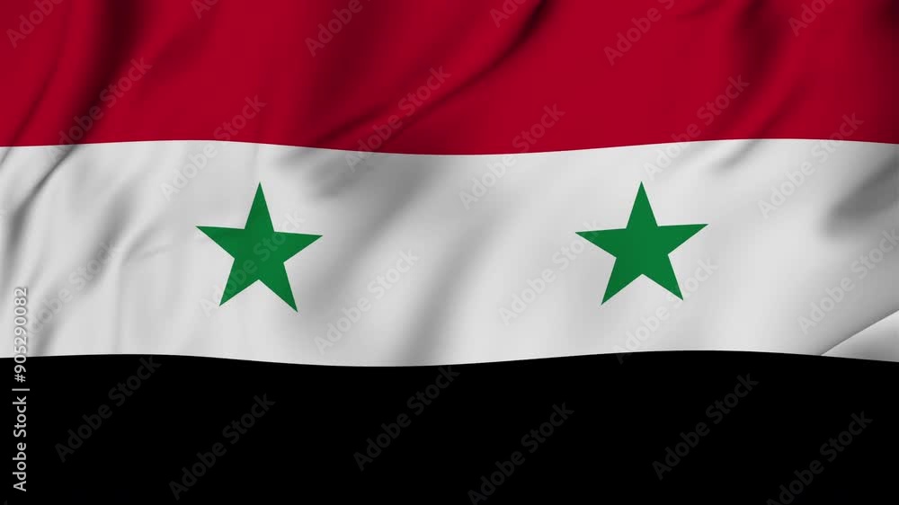 A beautiful view of the Syria flag video. 3d flag-waving video. Syria flag 4K resolution. A beautiful view of the Syria flag video. 3d flag-waving video. Syria flag 4K resolution.