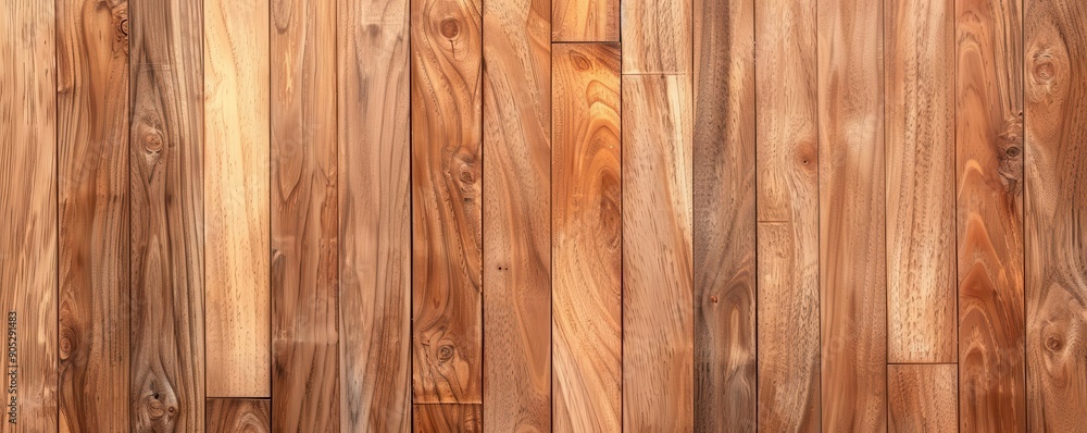 Naklejka premium Rustic wood plank wall background, perfect for design projects.