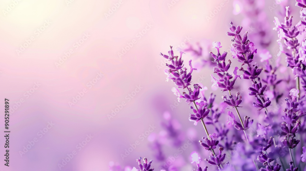 Fototapeta premium A lavender background with a gradient from lavender to white, creating a light and airy effect. The gentle transition enhances the calming quality of the color.