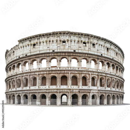 A majestic view of the ancient Colosseum in Rome, Italy, showcasing its architectural grandeur and historical significance.