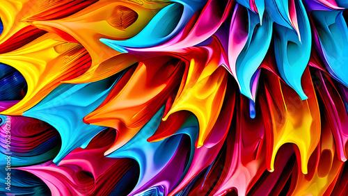 a kaleidoscope of thrilling chromatics and sinuous shapes interacting with bold juxtaposed tones