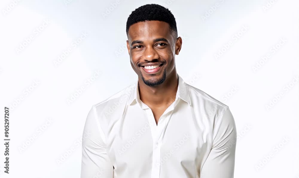 Portrait of a happy african american man smiling over white background Portrait of a happy african american man smiling over white background