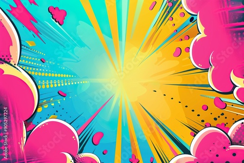 Wallpaper Mural Blank colorful comic abstract background template. Ai generative Torontodigital.ca