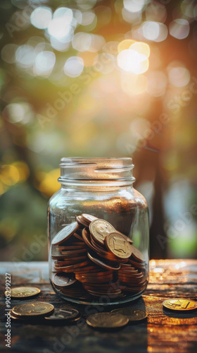 saving money. money. payment for utilities. money in a glass jar. International Credit Union Day