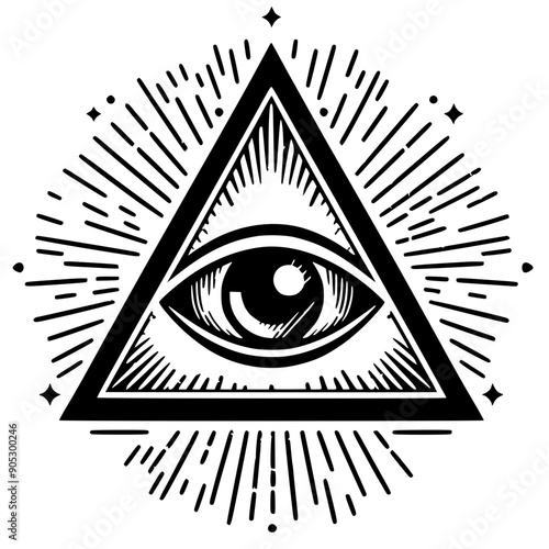 Illuminati symbol sketch silhouette