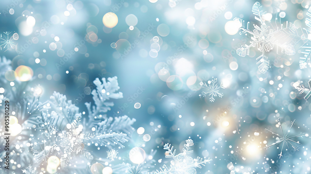 A snowy abstract background with a bokeh effect, highlighting out-of-focus snowflakes and lights in shades of white and blue. The whimsical design adds a magical winter feel. A snowy abstract background with a bokeh effect, highlighting out-of-focus snowflakes and lights in shades of white and blue. The whimsical design adds a magical winter feel.