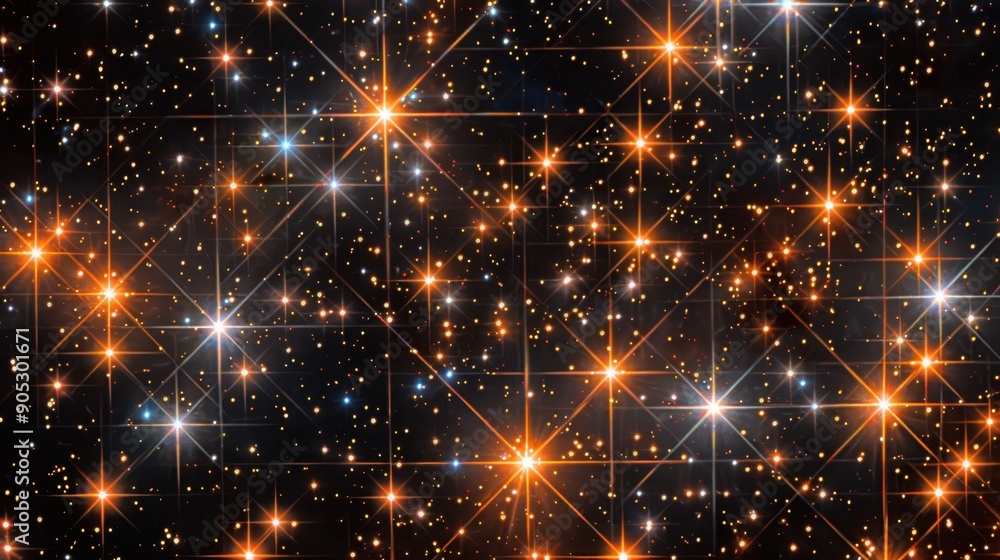 Fototapeta premium Abstract Cosmic Network - Glowing Nodes Connecting in Space