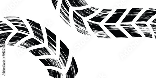 Background with tire wheel marks of cars. Vector illustration