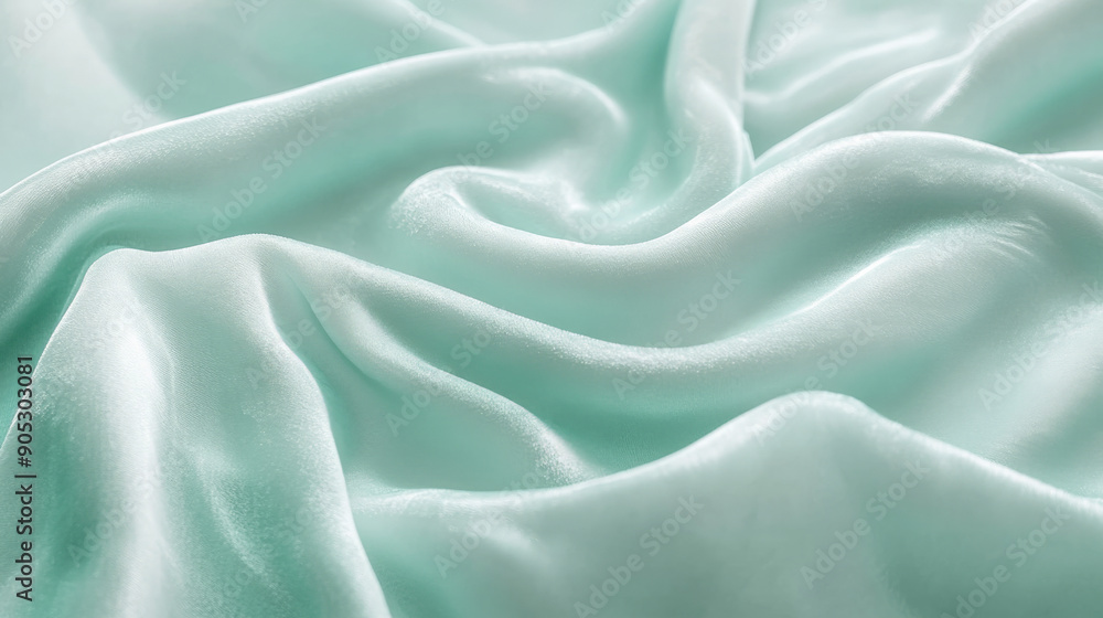 Obraz premium A mint abstract background with a soft, velvety texture. The plush surface adds a touch of luxury and comfort.