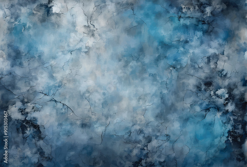 Beautiful Abstract Grunge Decorative Navy Blue Dark Stucco Wall Background. Art Rough Stylized Texture.