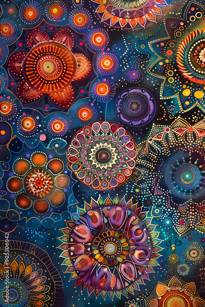 Harmonious Intertwined Mandalas: A Vivid Journey through Intricate Patterns of Unity and Peace Harmonious Intertwined Mandalas: A Vivid Journey through Intricate Patterns of Unity and Peace