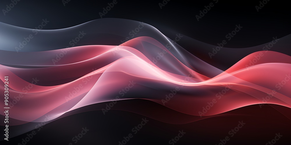 Abstract background with wavy lines on a dark gradient, vector illustration, flat design, minimalism, simple shapes, no shadows, vector art. Abstract background with wavy lines on a dark gradient, vector illustration, flat design, minimalism, simple shapes, no shadows, vector art.