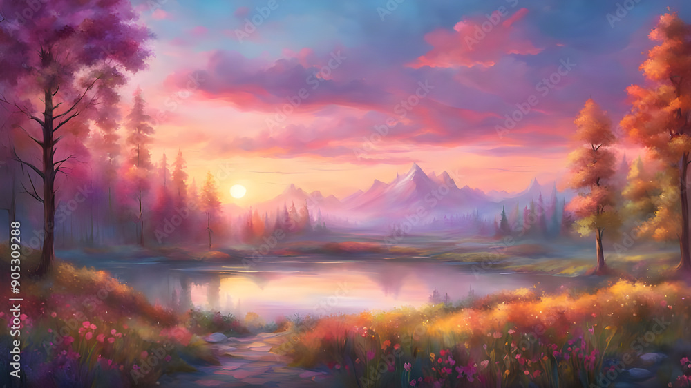 Serene Glassmorphism Landscape Serene Glassmorphism Landscape