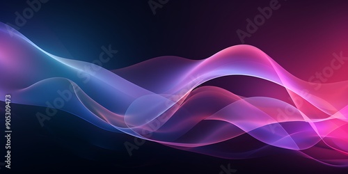 Abstract background with wavy lines on a dark gradient, vector illustration, flat design, minimalism, simple shapes, no shadows, vector art.