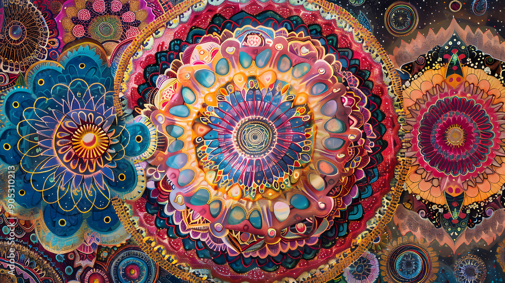 Harmonious Intertwined Mandalas: A Vivid Journey through Intricate Patterns of Unity and Peace Harmonious Intertwined Mandalas: A Vivid Journey through Intricate Patterns of Unity and Peace