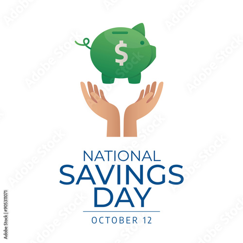 National Savings Day vector design template good for celebration usage. National Savings Day design. flat desing. eps 10.